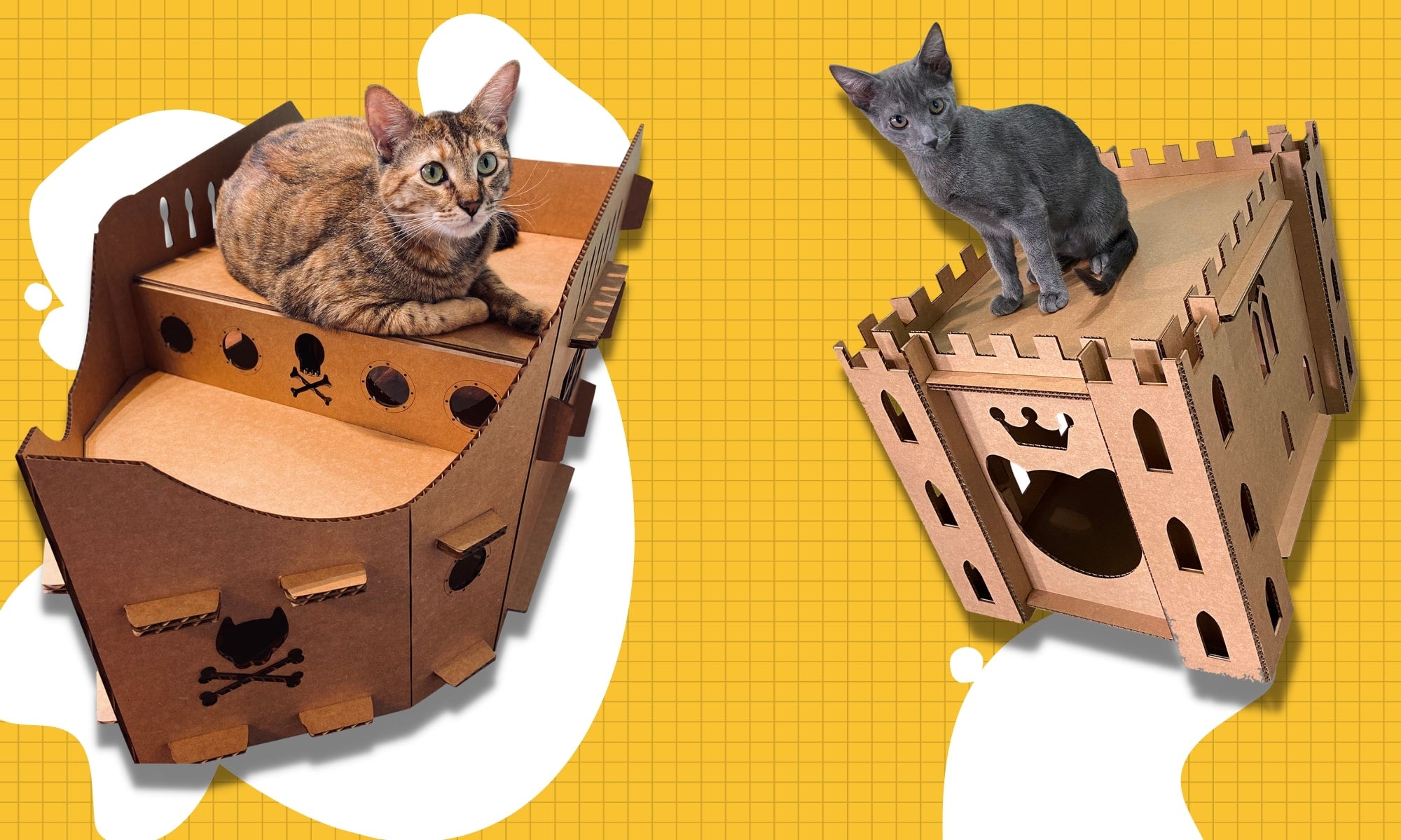 Cardboard cat scratcher store house